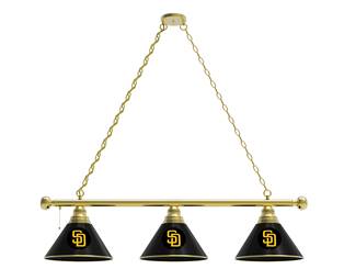 San Diego Padres 3 Shade Billiard Light with Brass Fixture