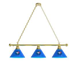 Toronto Blue Jays 3 Shade Billiard Light with Brass Fixture