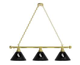 Chicago White Sox 3 Shade Billiard Light with Brass Fixture