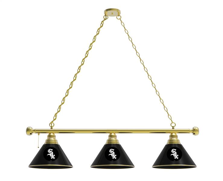 Chicago White Sox 3 Shade Billiard Light with Brass Fixture