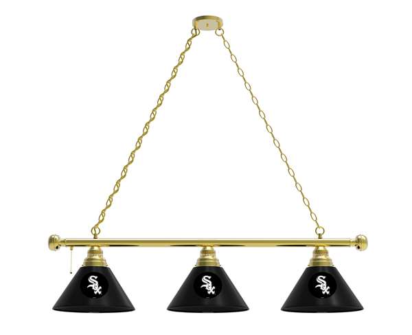 Chicago White Sox 3 Shade Billiard Light with Brass Fixture