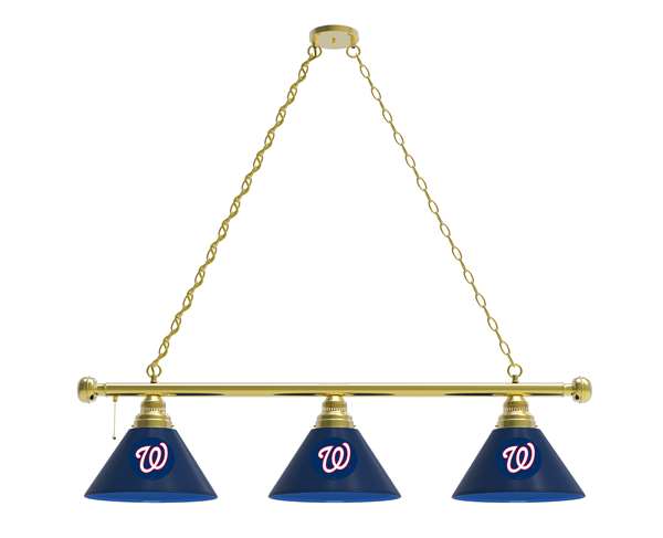 Washington Nationals 3 Shade Billiard Light with Brass Fixture