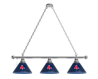 Boston Red Sox 3 Shade Billiard Light with Chrome FIxture