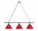 Cincinnati Reds 3 Shade Billiard Light with Chrome FIxture