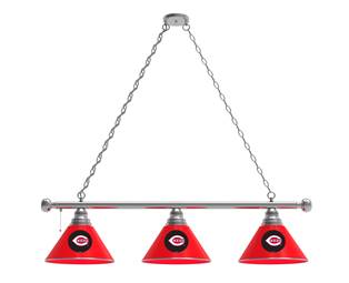 Cincinnati Reds 3 Shade Billiard Light with Chrome FIxture