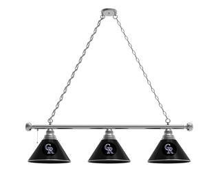 Colorado Rockies 3 Shade Billiard Light with Chrome FIxture