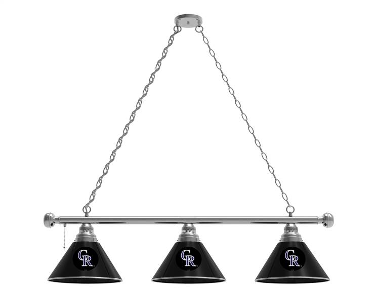 Colorado Rockies 3 Shade Billiard Light with Chrome FIxture