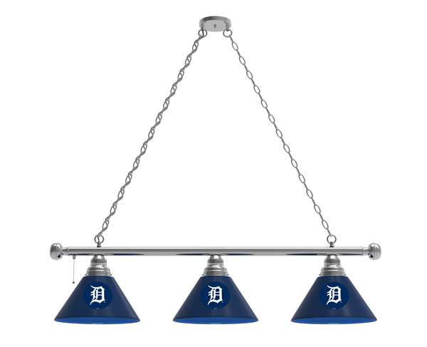 Detroit Tigers 3 Shade Billiard Light with Chrome FIxture