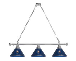 Houston Astros 3 Shade Billiard Light with Chrome FIxture