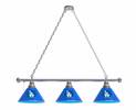 Los Angeles Dodgers 3 Shade Billiard Light with Chrome FIxture