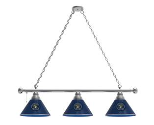 Milwaukee Brewers 3 Shade Billiard Light with Chrome FIxture