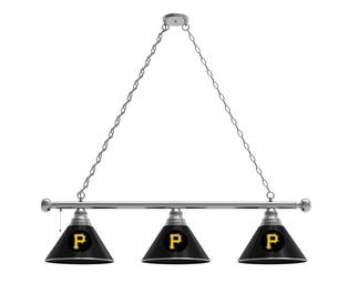 Pittsburgh Pirates 3 Shade Billiard Light with Chrome FIxture