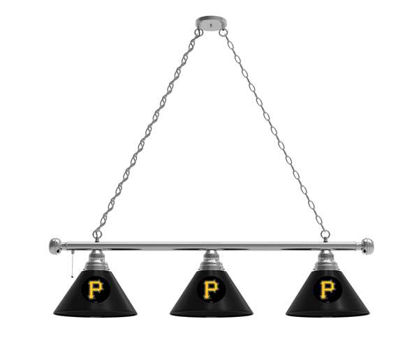 Pittsburgh Pirates 3 Shade Billiard Light with Chrome FIxture