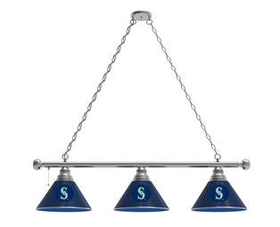 Seattle Mariners 3 Shade Billiard Light with Chrome FIxture