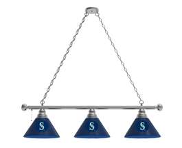 Seattle Mariners 3 Shade Billiard Light with Chrome FIxture