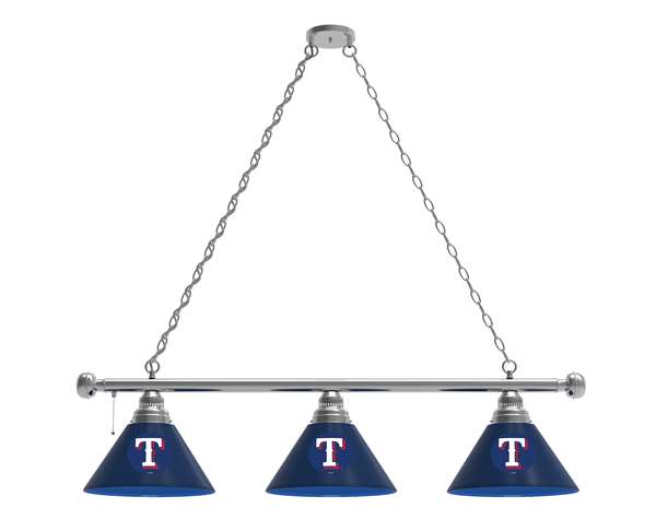 St Louis Blues 3 Shade Billiard Light with Chrome FIxture