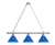 Toronto Blue Jays 3 Shade Billiard Light with Chrome FIxture