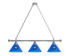 Toronto Blue Jays 3 Shade Billiard Light with Chrome FIxture