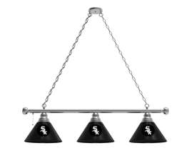 Chicago White Sox 3 Shade Billiard Light with Chrome FIxture