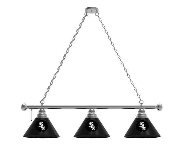 Chicago White Sox 3 Shade Billiard Light with Chrome FIxture