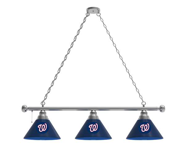 Washington Nationals 3 Shade Billiard Light with Chrome FIxture