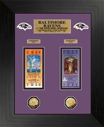 Baltimore Ravens Super Bowl Champions Deluxe Gold Coin & Ticket Collection  