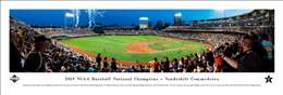 2019 College World Series Baseball Poster - Vanderbilt Celebration Panorama Unframed 
