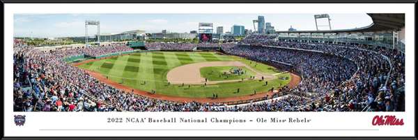 2022 College World Series Baseball Panoramic Picture - Ole Miss Rebels Standard Frame 