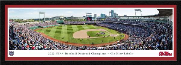 2022 College World Series Baseball Panoramic Picture - Ole Miss Rebels Select Frame 