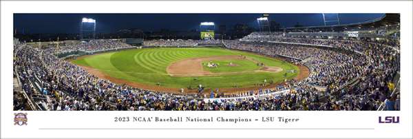 2023 College World Series Champions Panoramic Picture - LSU Tigers Fan Cave Decor Unframed 