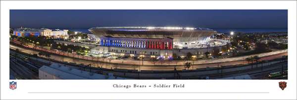 Soldier Field Panoramic Picture - Chicago Bears NFL Fan Cave Decor Unframed 