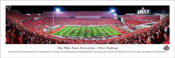 Ohio State Buckeyes Football Panorama - Marching Band Script - Ohio Stadium Unframed