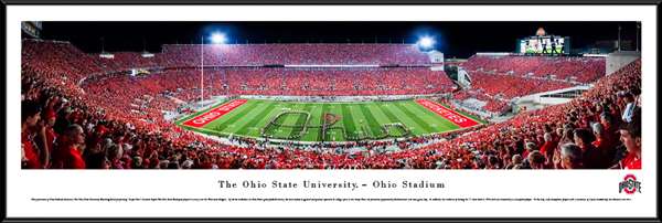 Ohio State Buckeyes Football Panorama - Marching Band Script - Ohio Stadium Standard Frame