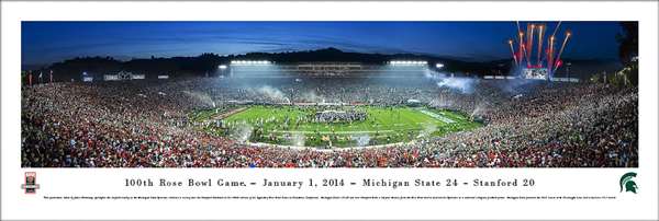 2014 Rose Bowl Panoramic Picture - Michigan State Spartans Unframed