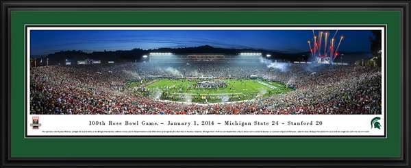 2014 Rose Bowl Panoramic Picture - Michigan State Spartans Deluxe Frame