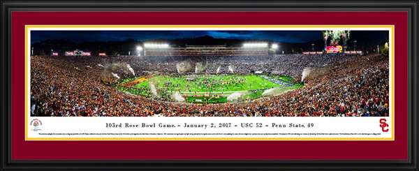 2017 Rose Bowl Panoramic Picture - USC Trojans Deluxe Frame