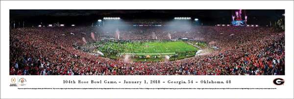2018 Rose Bowl Panoramic Picture - Georgia Bulldogs Unframed