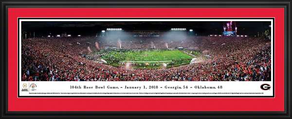 2018 Rose Bowl Panoramic Picture - Georgia Bulldogs Deluxe Frame