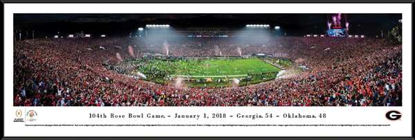 2018 Rose Bowl Panoramic Picture - Georgia Bulldogs Standard Frame