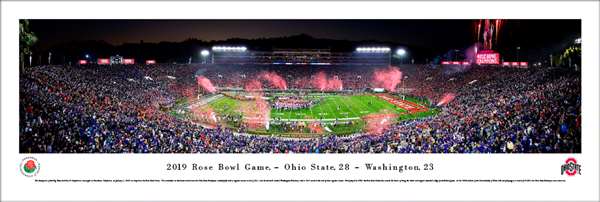 2019 Rose Bowl Game - Victory Celebration Panoramic Poster - Ohio State Buckeyes Unframed