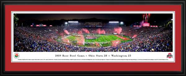 2019 Rose Bowl Game - Victory Celebration Panoramic Poster - Ohio State Buckeyes Deluxe Frame