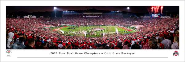 2022 Rose Bowl Game Victory Celebration Panoramic Picture - Ohio State Buckeyes Unframed