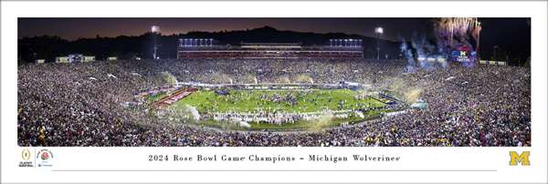 2024 Rose Bowl Champions Panoramic Picture - Michigan Wolverines Unframed