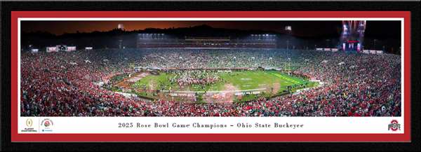 Ohio State Buckeyes 2025 Rose Bowl Champions Panorama Print - Select Frame