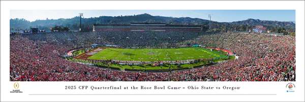 Ohio State Buckeyes vs Oregon Ducks 2025 Rose Bowl Game Panorama Print