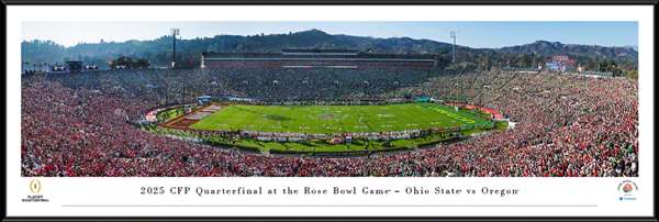 Ohio State Buckeyes vs Oregon Ducks 2025 Rose Bowl Game Panorama Print - Standard Frame