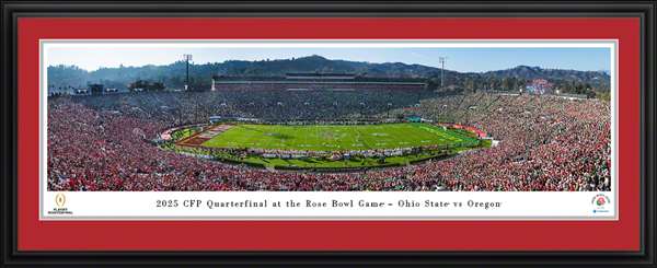 Ohio State Buckeyes vs Oregon Ducks 2025 Rose Bowl Game Panorama Print - Deluxe Frame