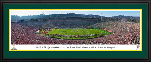 Ohio State Buckeyes vs Oregon Ducks 2025 Rose Bowl Game Panorama Print - Deluxe Frame
