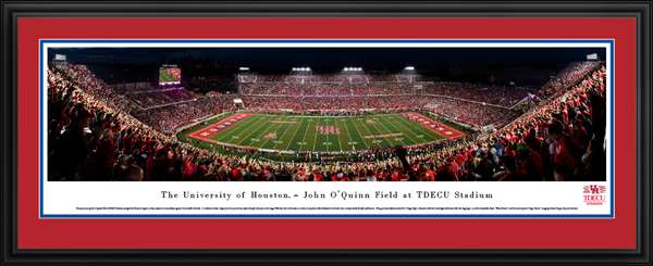 Houston Cougars Panoramic Picture - TDECU Stadium Panorama Deluxe Frame
