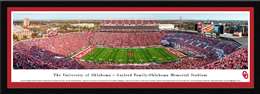 Oklahoma Sooners Football Poster - Panoramic Fan Cave Decor Select Frame 